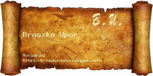 Broszka Upor névjegykártya